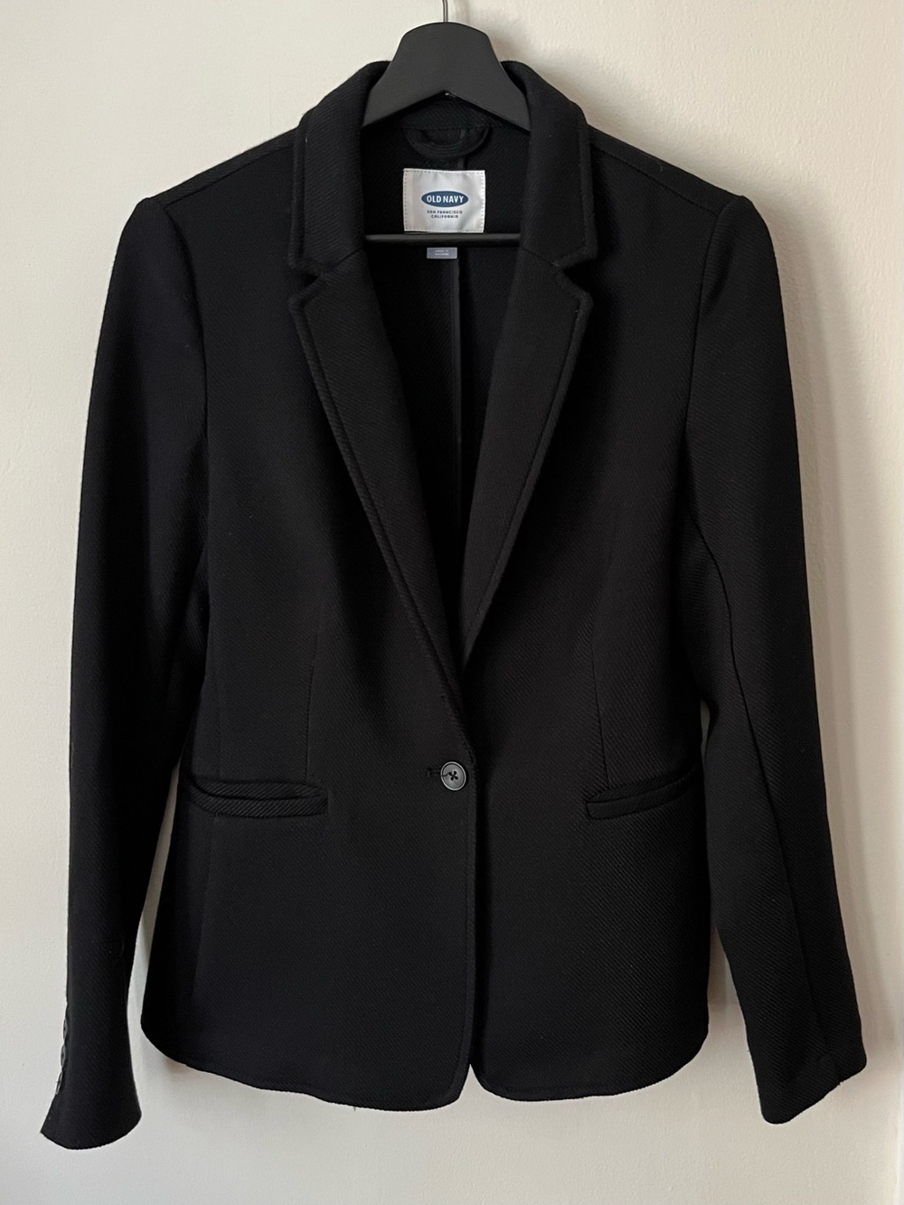 Old Navy • S • One Button Black Tailored Textured Blazer Jacket